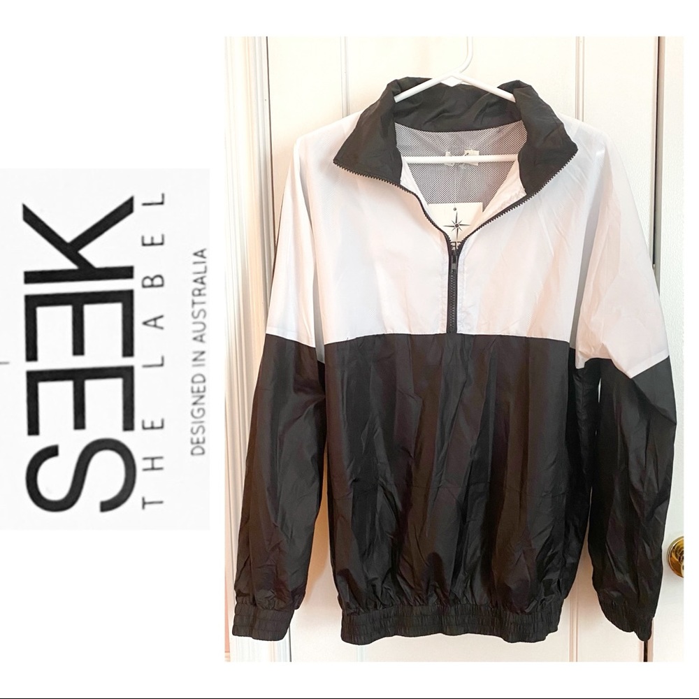 LF SEEK THE LABEL Black & White Color-block Jacket